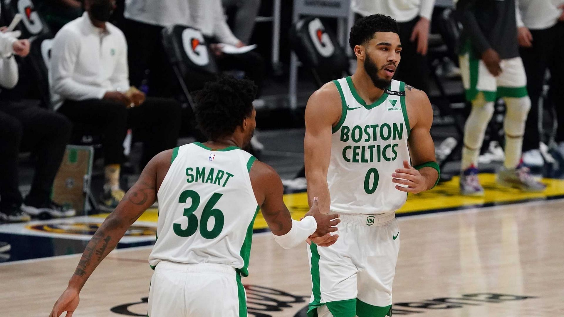 Marcus Smart and Jayson Tatum of the Boston Celtics will lead the charge against the New York Knicks. [Photo: NBC Sports]