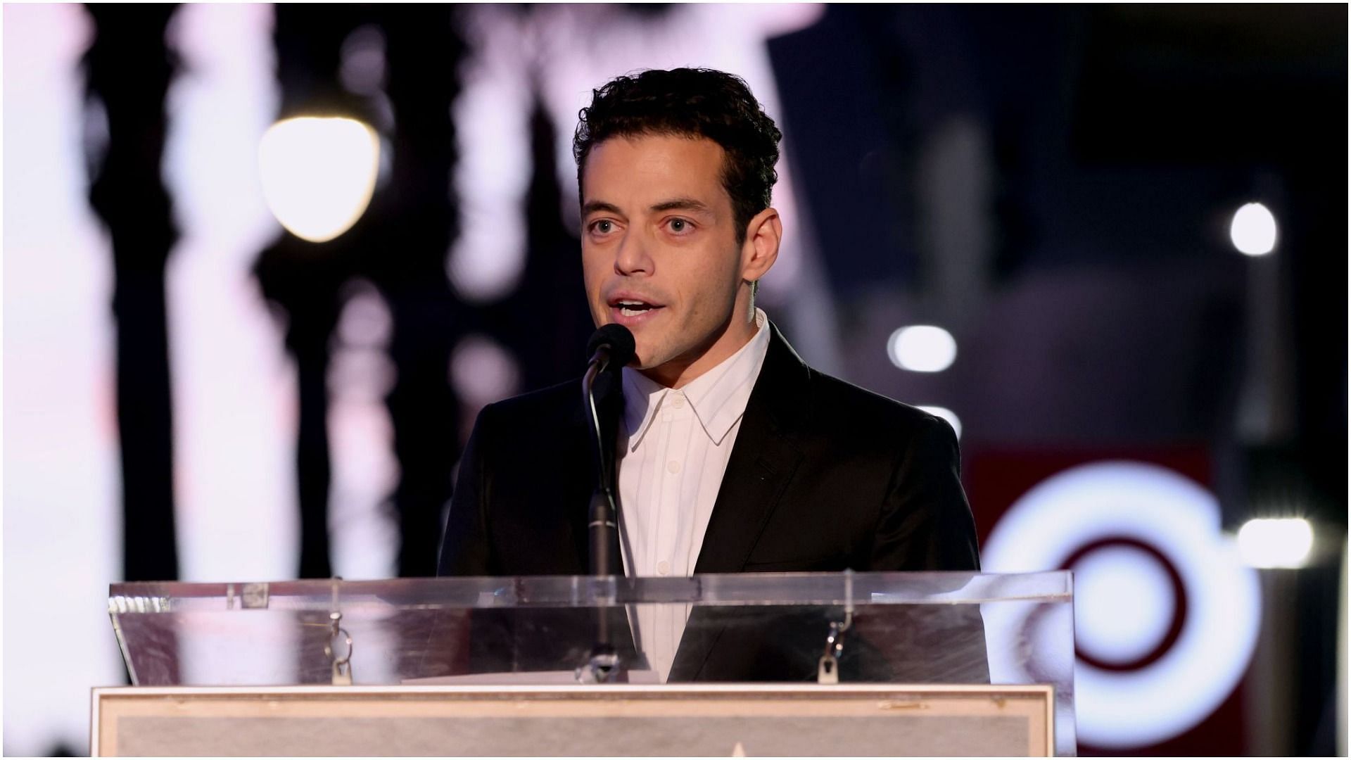 Rami Malek attends the Hollywood Walk of Fame Star Ceremony for Daniel Craig on October 06, 2021, in Hollywood, California. (Image via Getty Images)