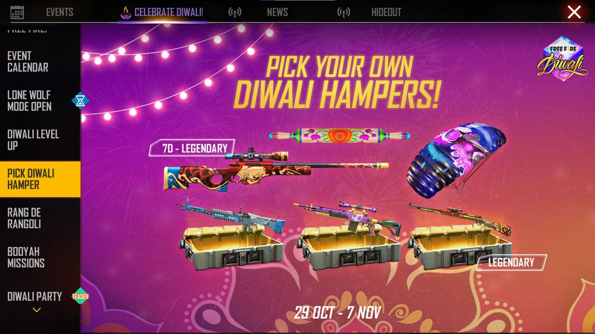 Gamers can select their own rewards (Image via Free Fire)