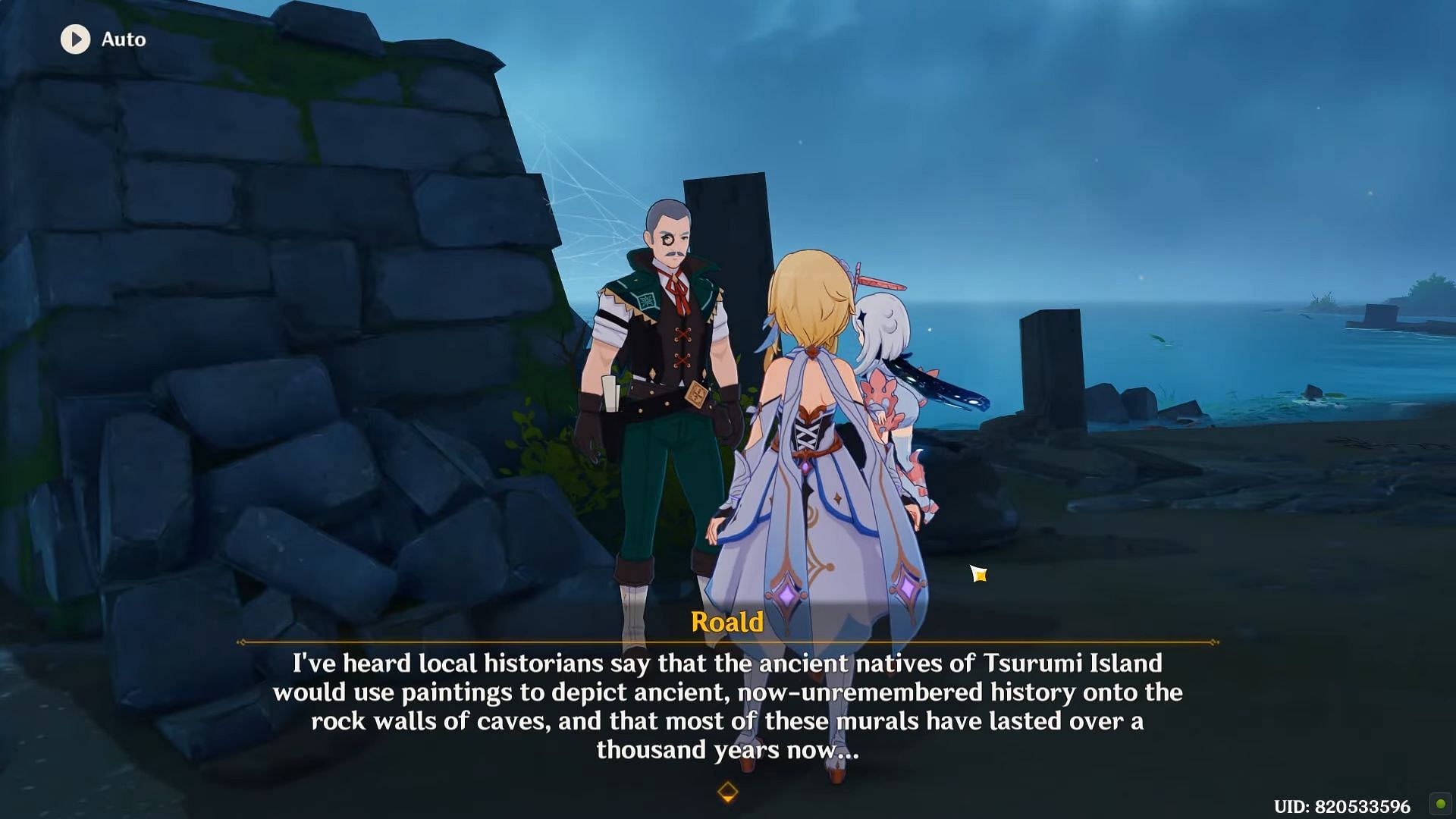 Speaking to Roald on Tsurumi Island (Image via WoW Quests/YouTube)