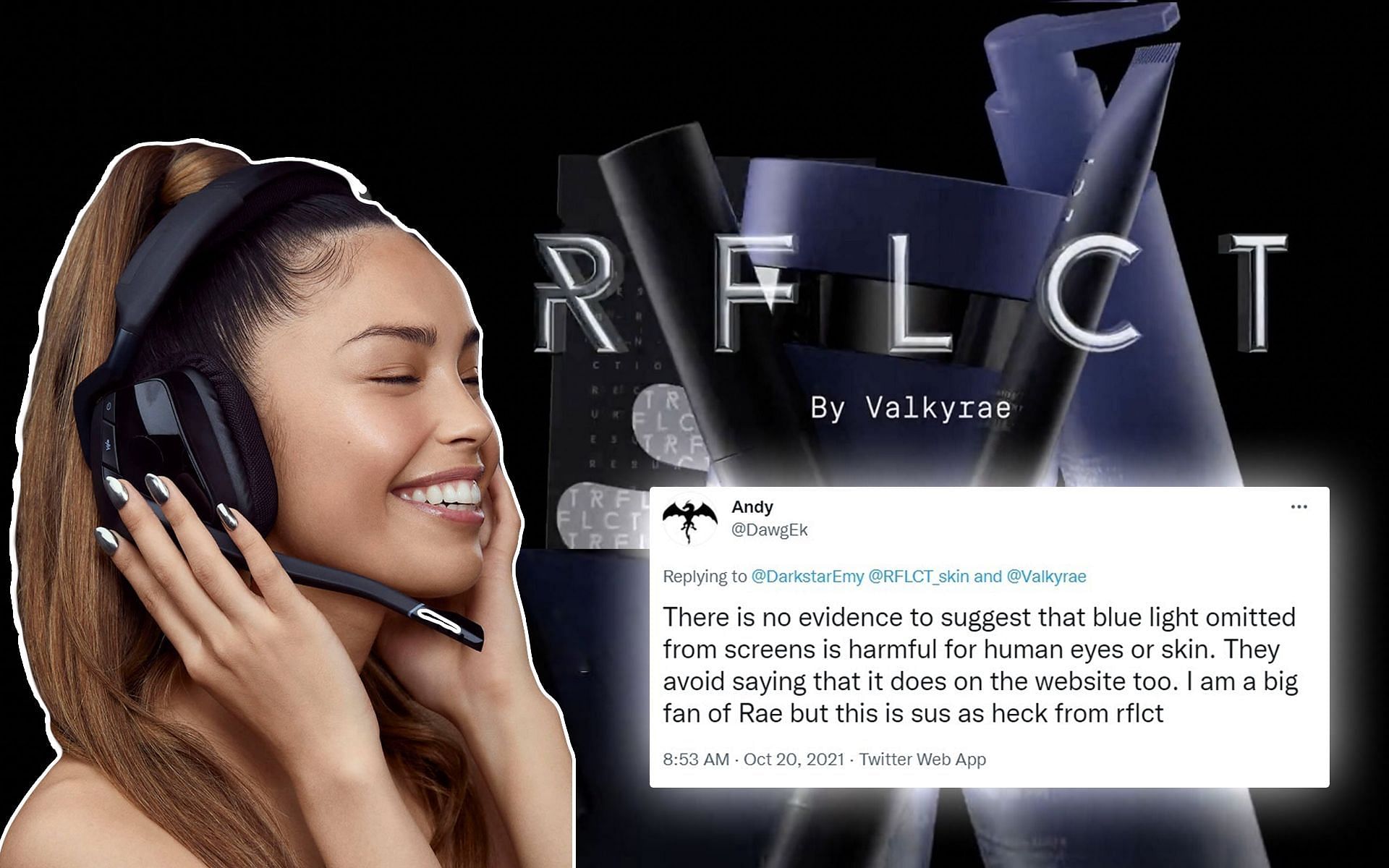 Valkyrae&#039;s skincare brand RFLCT&#039;s scam allegations explained (Image via Sportskeeda)