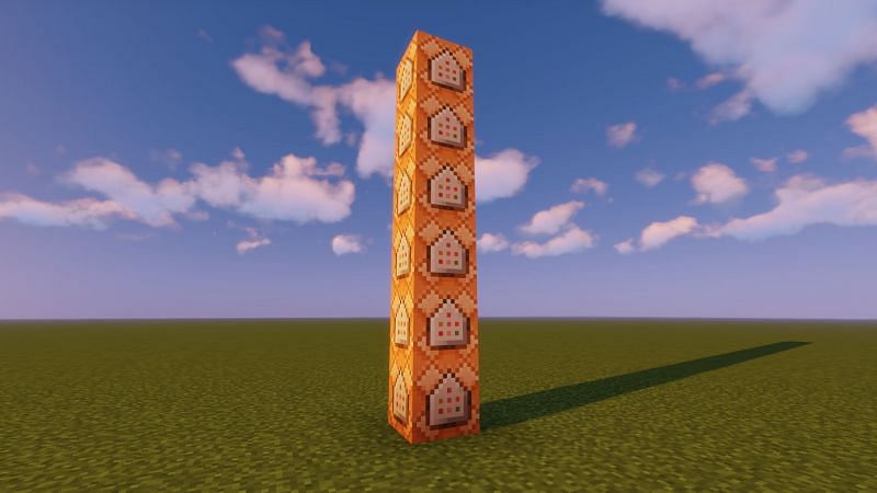 Six command blocks placed on top of each other (Image via Minecraft)