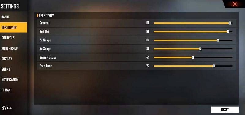 The ideal sensitivity settings should aid the quick movement while players secure headshots with accuracy (Image via Free Fire MAX)