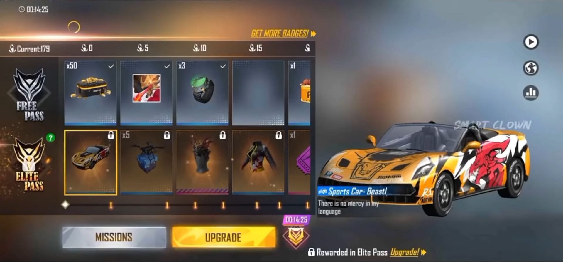 Sports Car - Beastly Wrath at 0 badges (Image via ONE FOR ALL GAMING / YouTube)