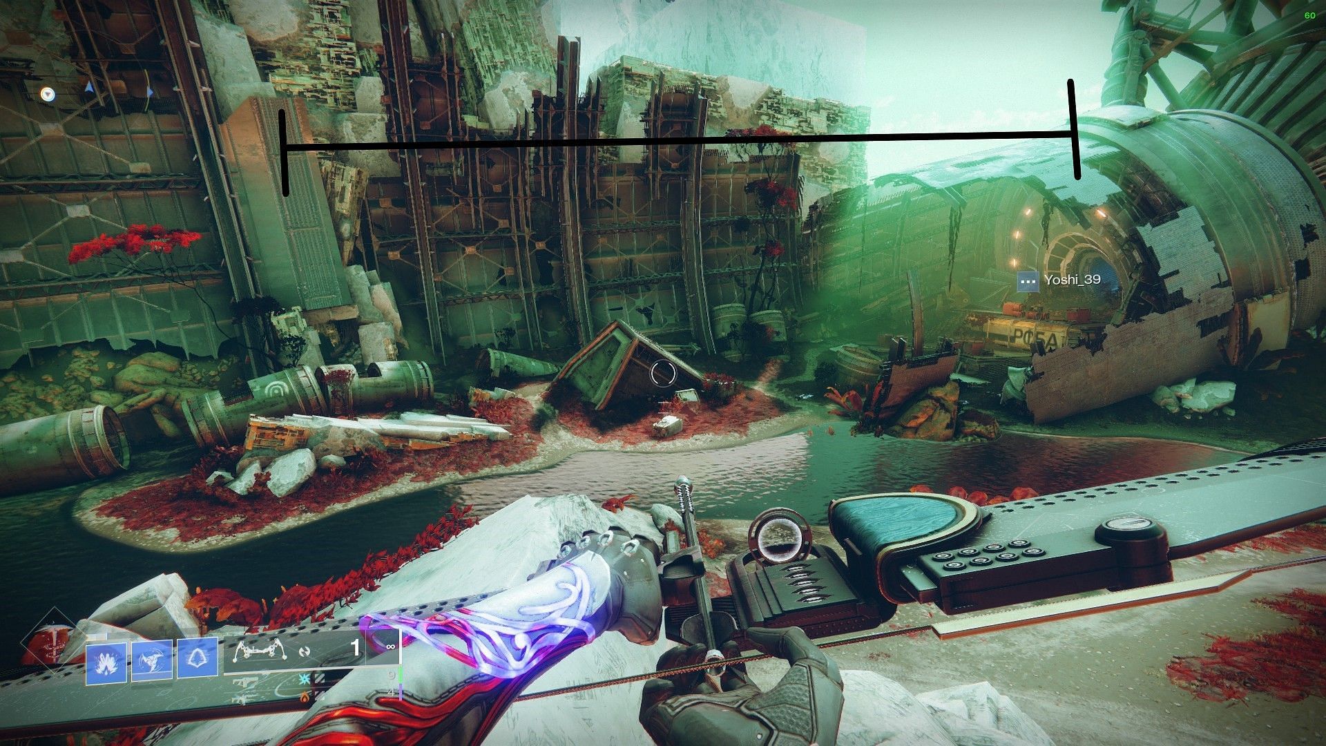Distance between Failsafe and Haunted Lost Sector (Image via Destiny 2)