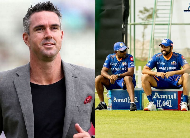 Kevin Pietersen(l) and Mumbai Indians captain and coach(r)