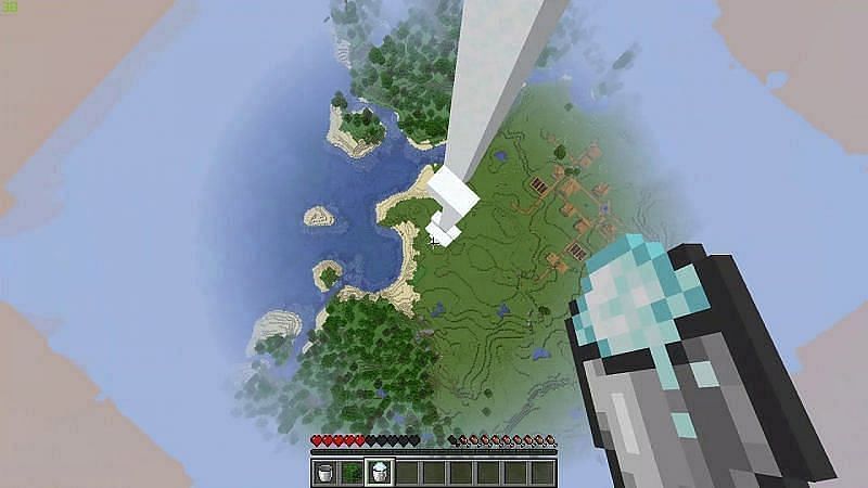 Powder Snow MLG (Image via Minecraft)