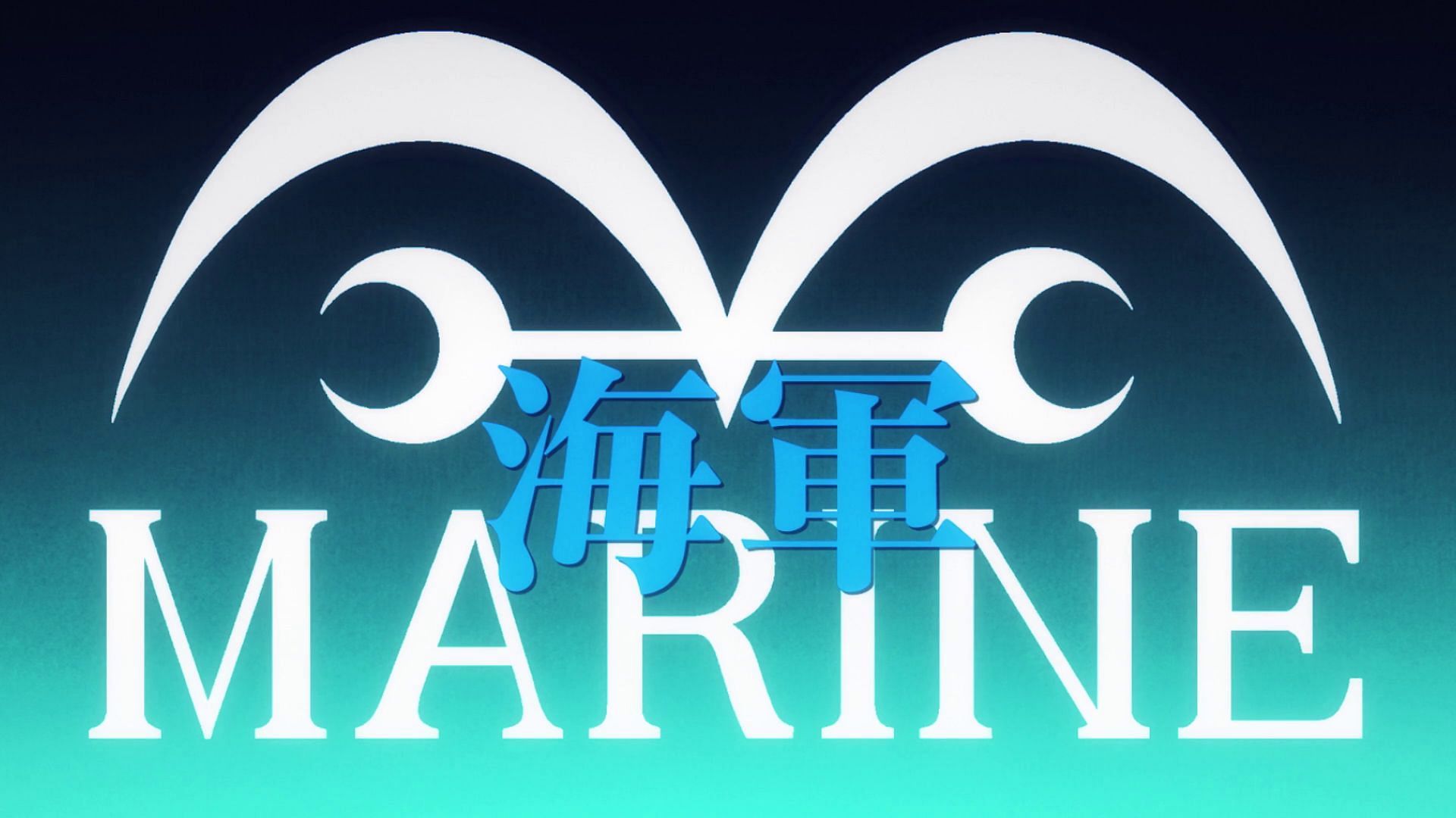 The logo of the Marines, the World Government&#039;s armed forces within One Piece (Image via Toei Animation)