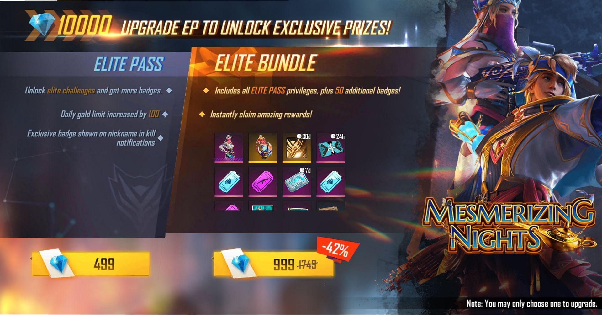 Tons of rewards are offered in the Elite Pass (Image via Free Fire)