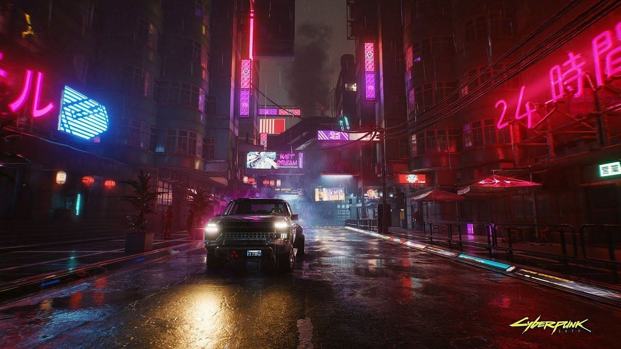 Cyberpunk looks a lot like the custom map in Fortnite. Image via Cyberpunk