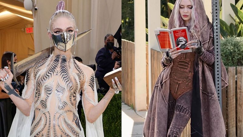 Grimes was recently photographed reading &#039;The Communist Manifesto&#039; (Image via Getty Images and Instagram/Grimes)