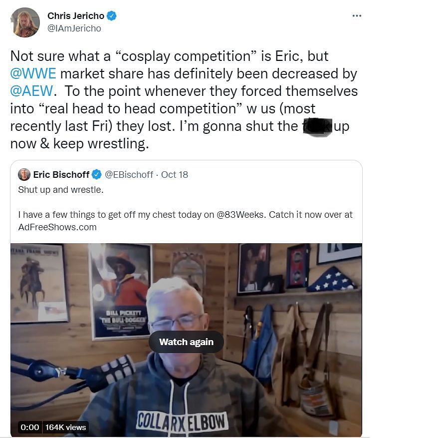 Chris Jericho hits back at Eric Bischoff