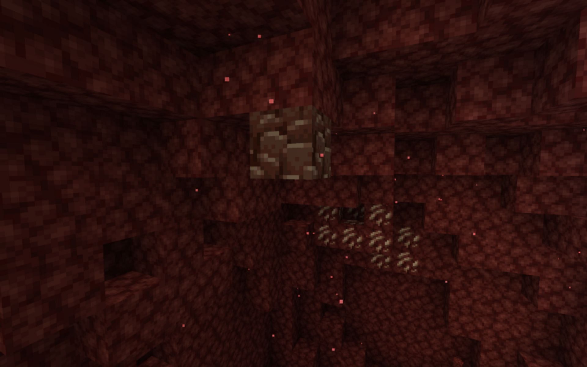 An image of ancient debris blocks in the Nether (Image via Minecraft)