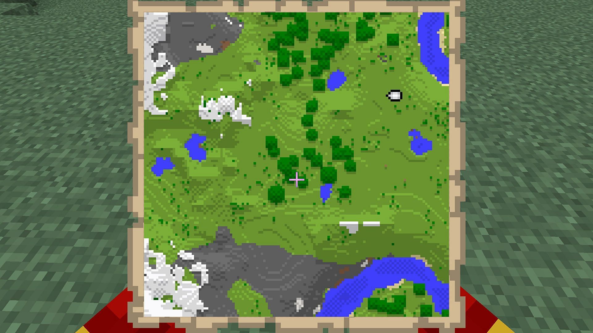 Small maps can be useful, but expanding and zooming them fully out is best (Image via Minecraft)