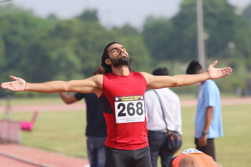 400m runner Ayush Dabas in action during an earlier race