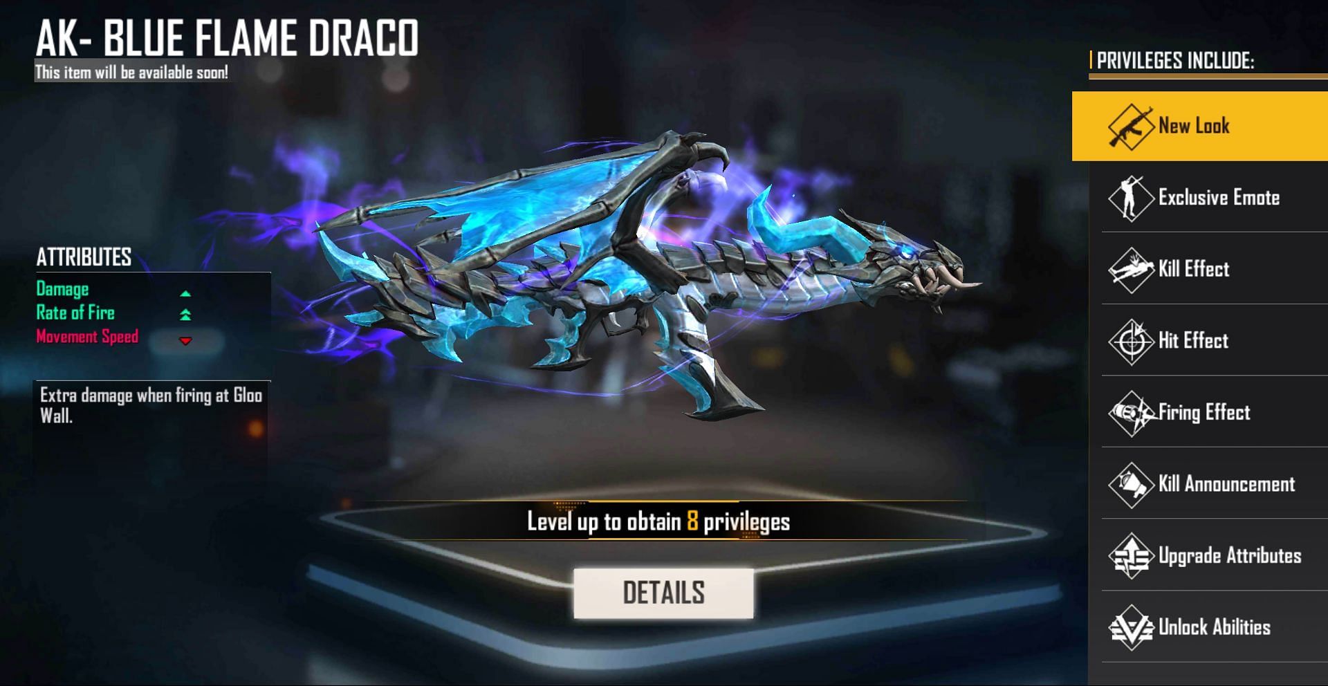 Blue Flame Draco is an immensely rare skin (Image via Free Fire)
