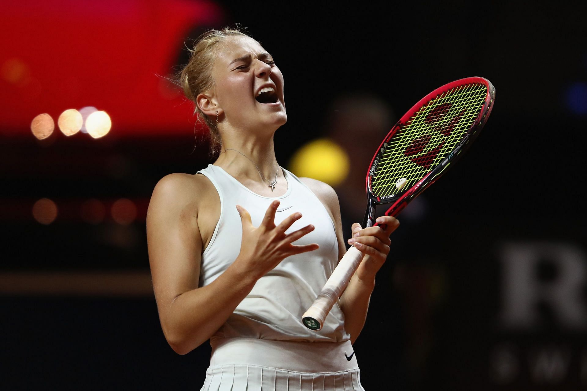 Marta Kostyuk beat Emma Raducanu at the Transylvania Open.