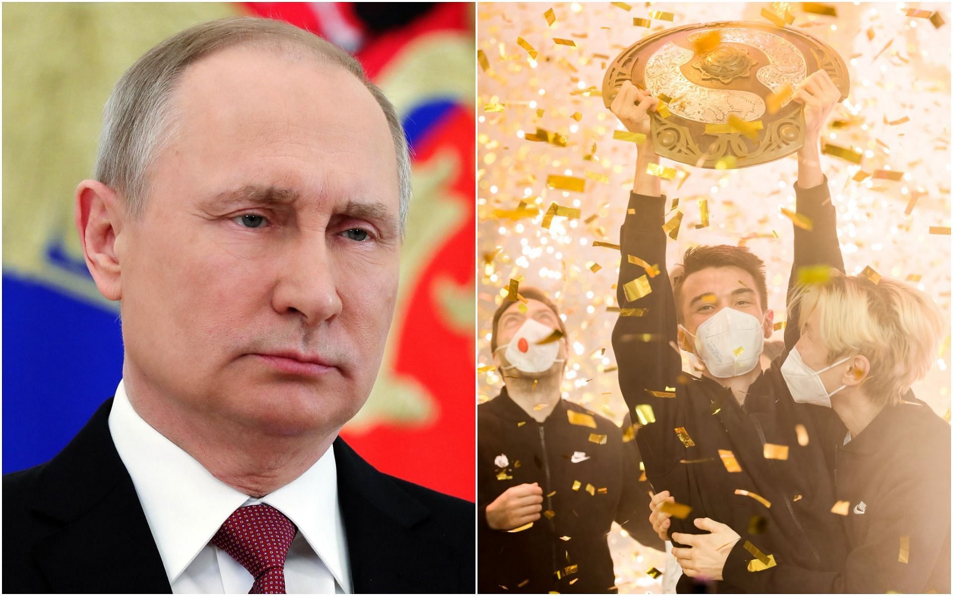 Putin congratulates the Dota 2 TI10 winners (Image via Spokesman and Valve)