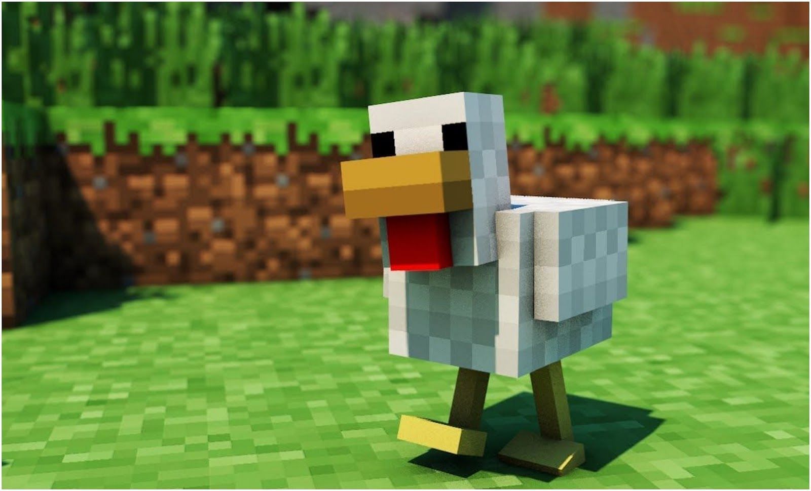 A Chicken in Minecraft (Image via WallpaperDog/Minecraft)