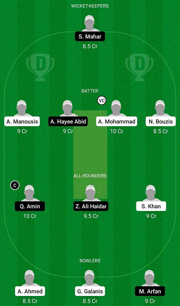 Dream11 Team for GEK vs Athens Cricket Academy - ECS T10 Corfu, Greece 2021 Qualifier 1.