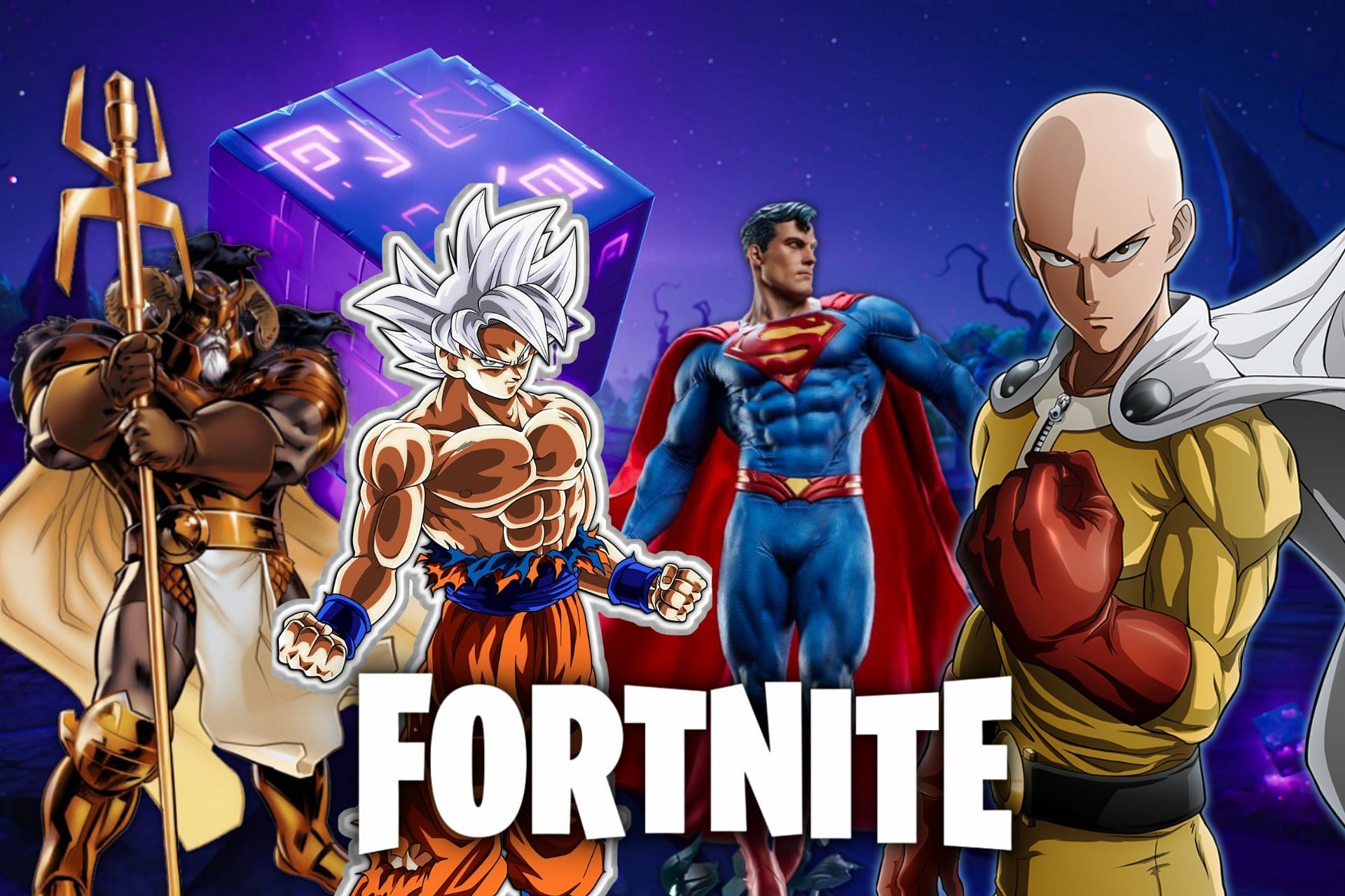Five characters that can harness the energy of Cubes in Fortnite Chapter 2 Season 8 (Image via Sportskeeda)