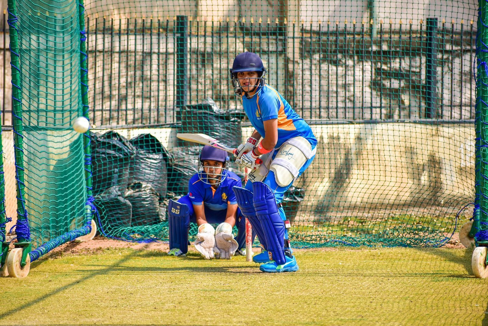 Veda Krishnamurthy in action during a practice session