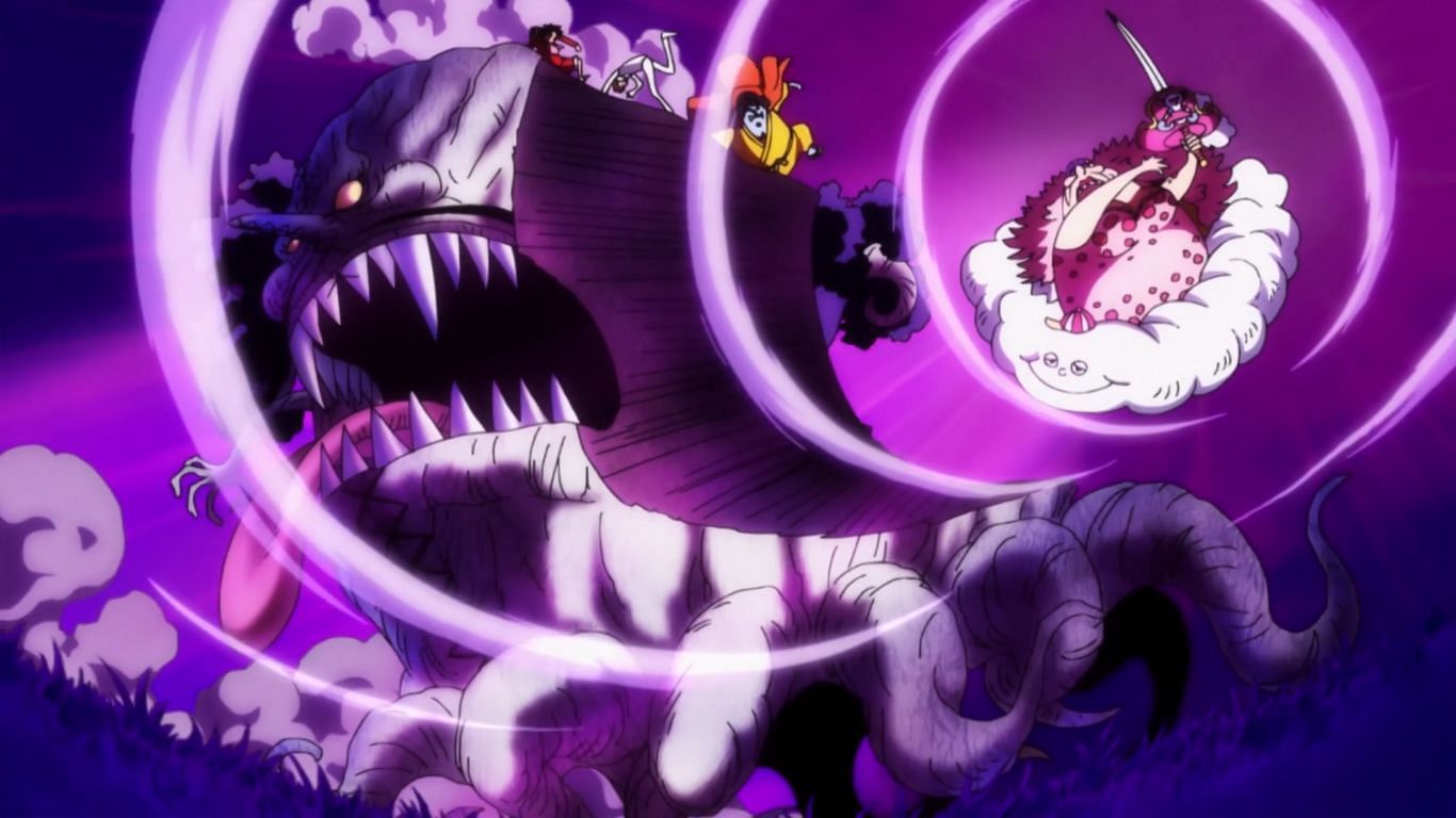Big Mom&#039;s Ikoku Sovereignty as seen in the anime&#039;s Whole Cake Island arc (Image via Toei Animation)