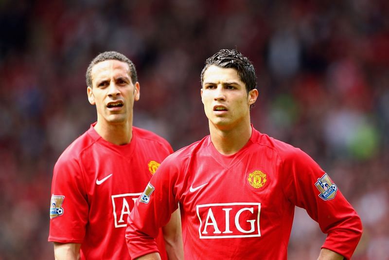 Rio Ferdinand (left) was Cristiano Ronaldo&#039;s teammate at Manchester United