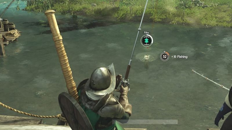 A player fishing in New World. (Image via Amazon Games)