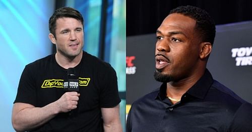 Chael Sonnen (left); Jon Jones (right)