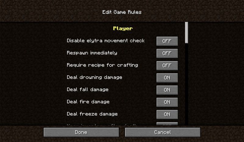 While game rules can be edited outside of gameplay, /gamerule allows changes to be made on the fly (Image via Mojang).