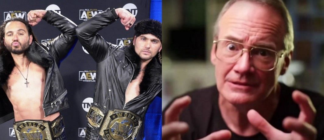 The Young Bucks (left) and Jim Cornette (right)