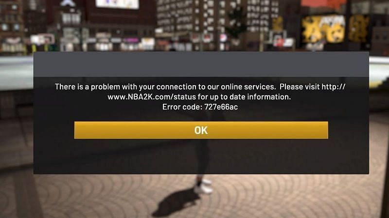 NBA 2K22 is currently suffering from a connection issue. (Image via NBA 2K22)