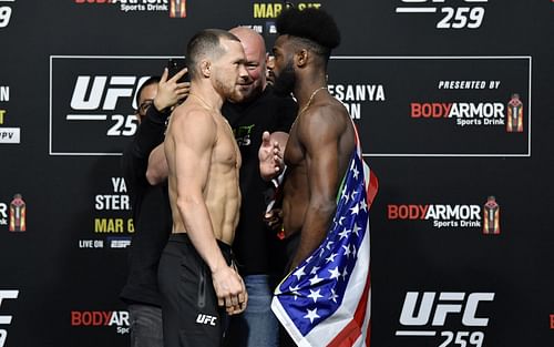 UFC 259: Aljamain Sterling and Petr Yan at the weigh-ins