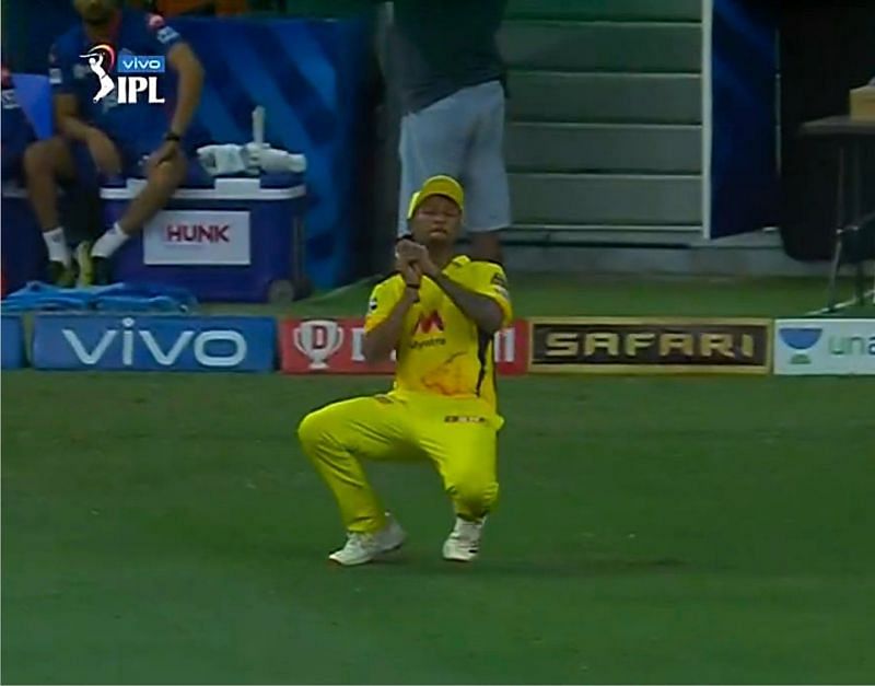 Krishnappa Gowtham dropped a simple catch of Shimron Hetmyer on Monday [Image- Twitter]