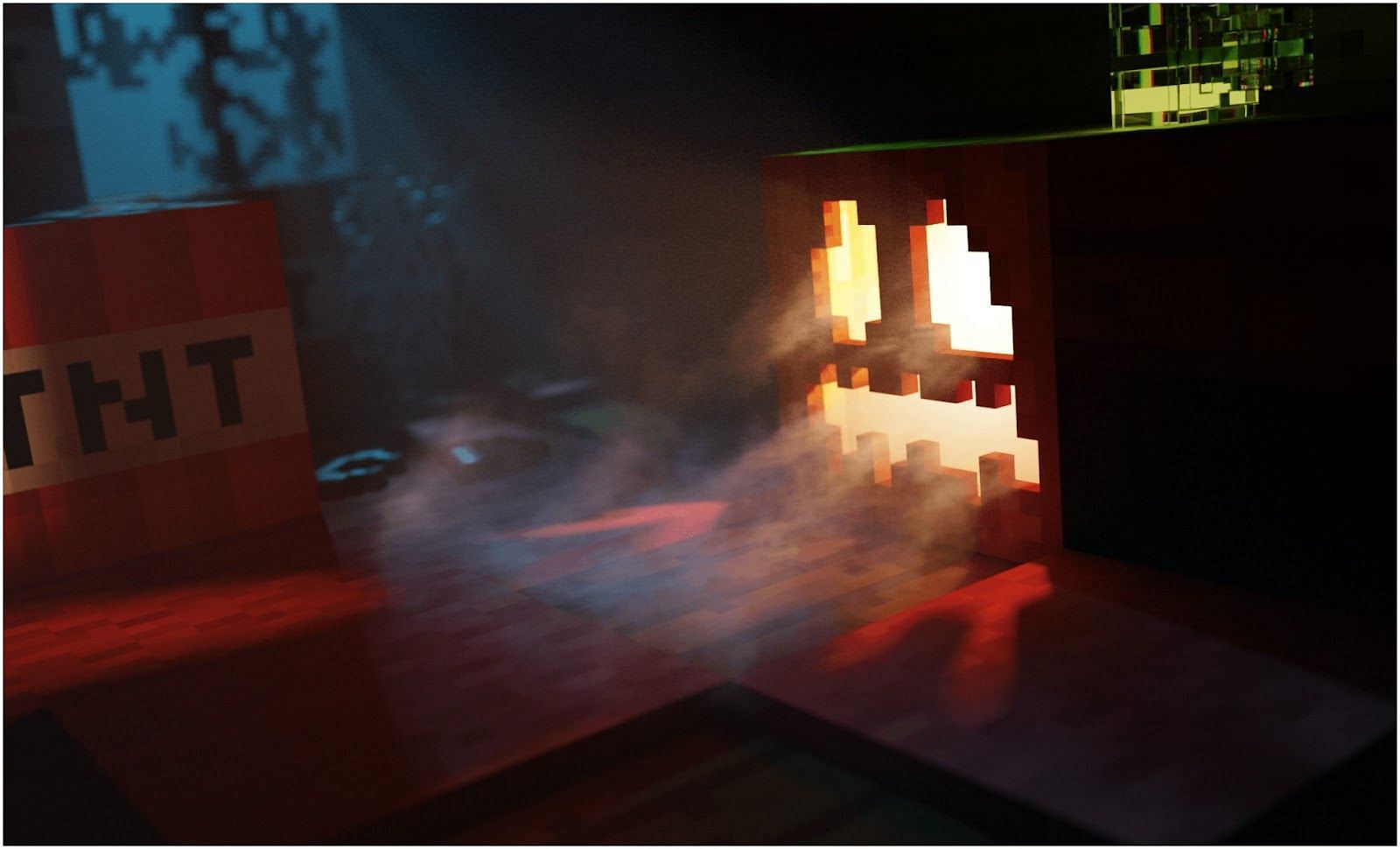 A spooky pumpkin (Image via Minecraft)