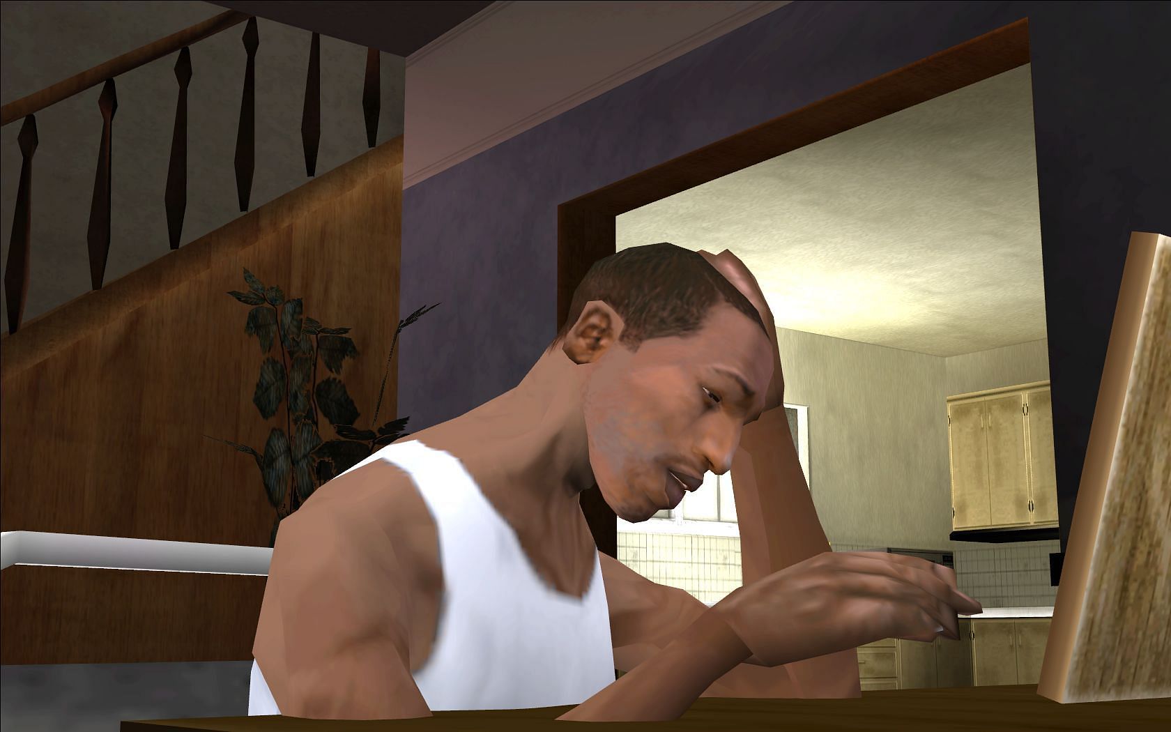 The early GTA games had the characters&#039; fingers being perpetually stuck together (Image via Rockstar Games)