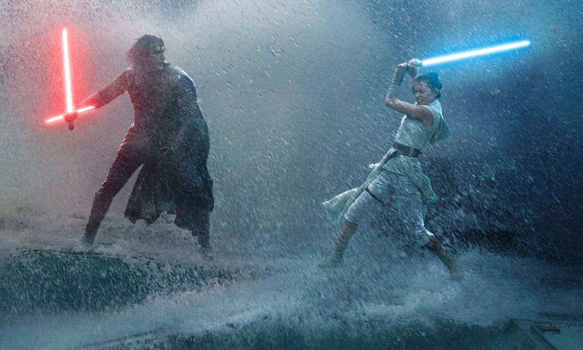 Adam Driver and Daisy Ridley battle in &quot;The Rise of Skywalker&quot; (Image via Lucasfilm)