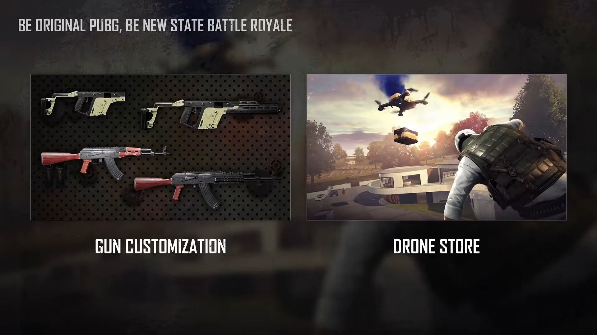 Gun Custtomization and Drone Store will also be avaialble (Image via PUBG New State / YouTube)