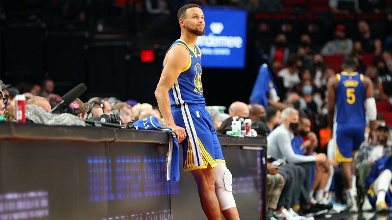 Stephen Curry of the Golden State Warriors in the preseason game in Portland [Source: NBC Sports]