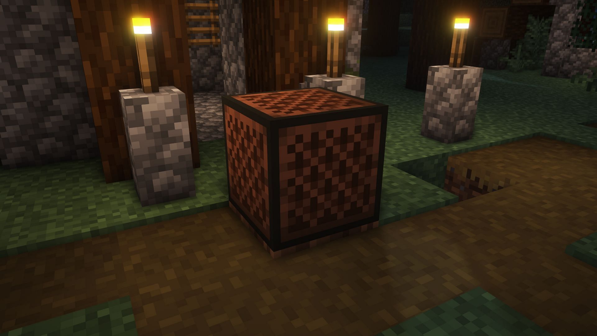 A note block in the game (Image via Minecraft)