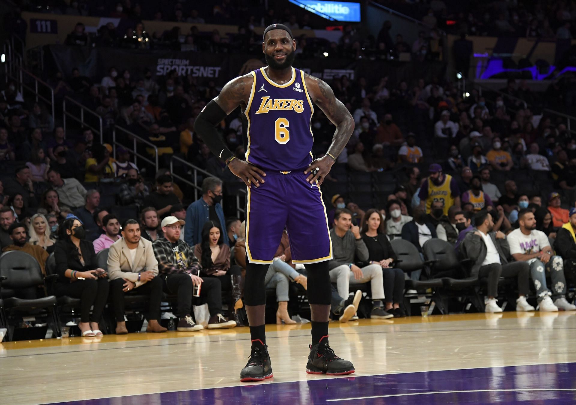 LeBron James at the Phoenix Suns vs LA Lakers game