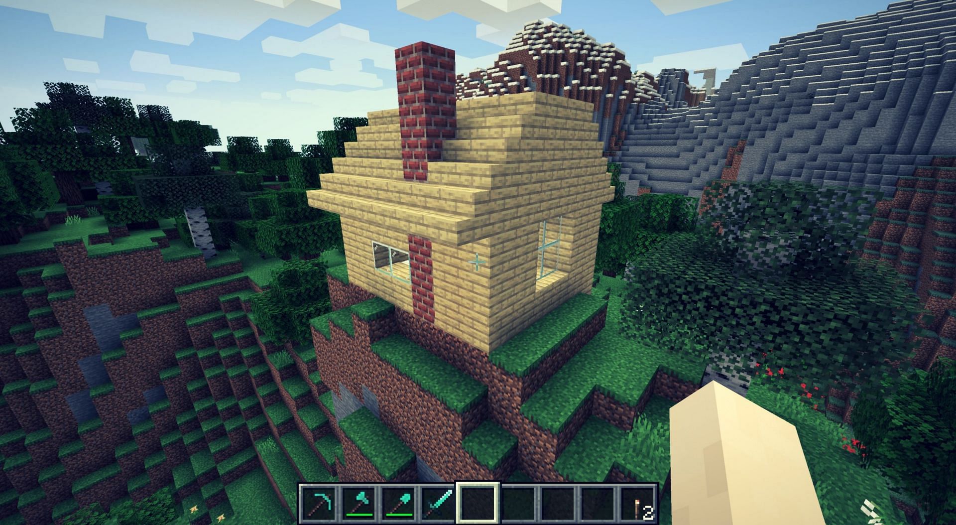 A simple house in Minecraft (Image via Mojang)