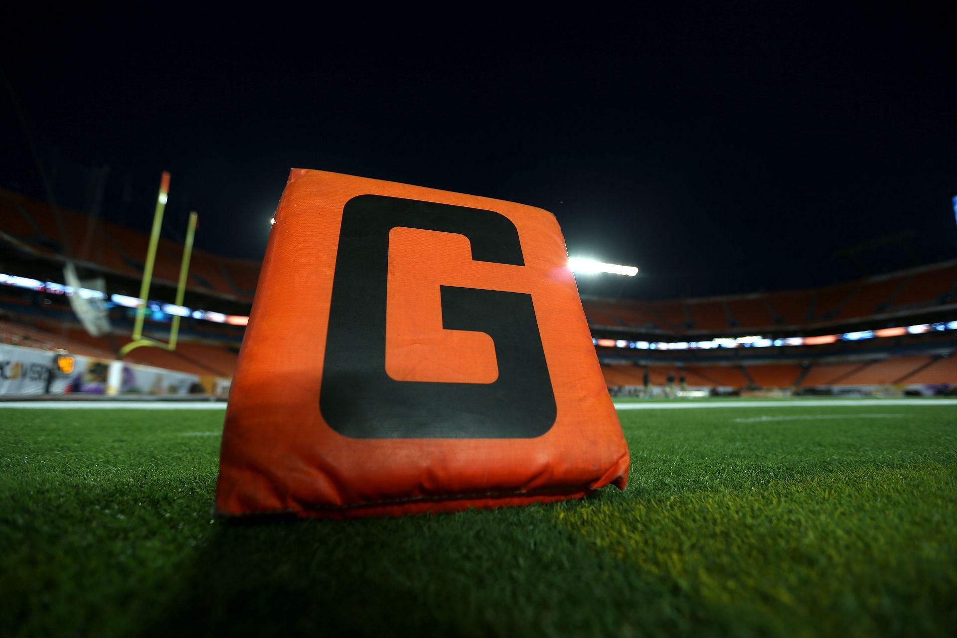 College football end zone marker