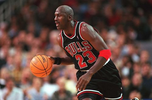 Michael Jordan with the Chicago Bulls.