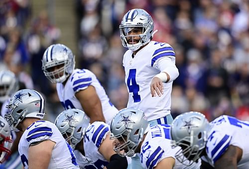 Dak Prescott leading the Dallas Cowboys vs. the New England Patriots