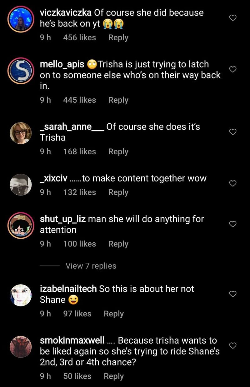 Internet reacts to Trisha Paytas supporting Shane Dawson 2/3 (Image via Instagram/defnoodles)