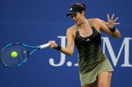 Muguruza in action at the 2021 US Open.