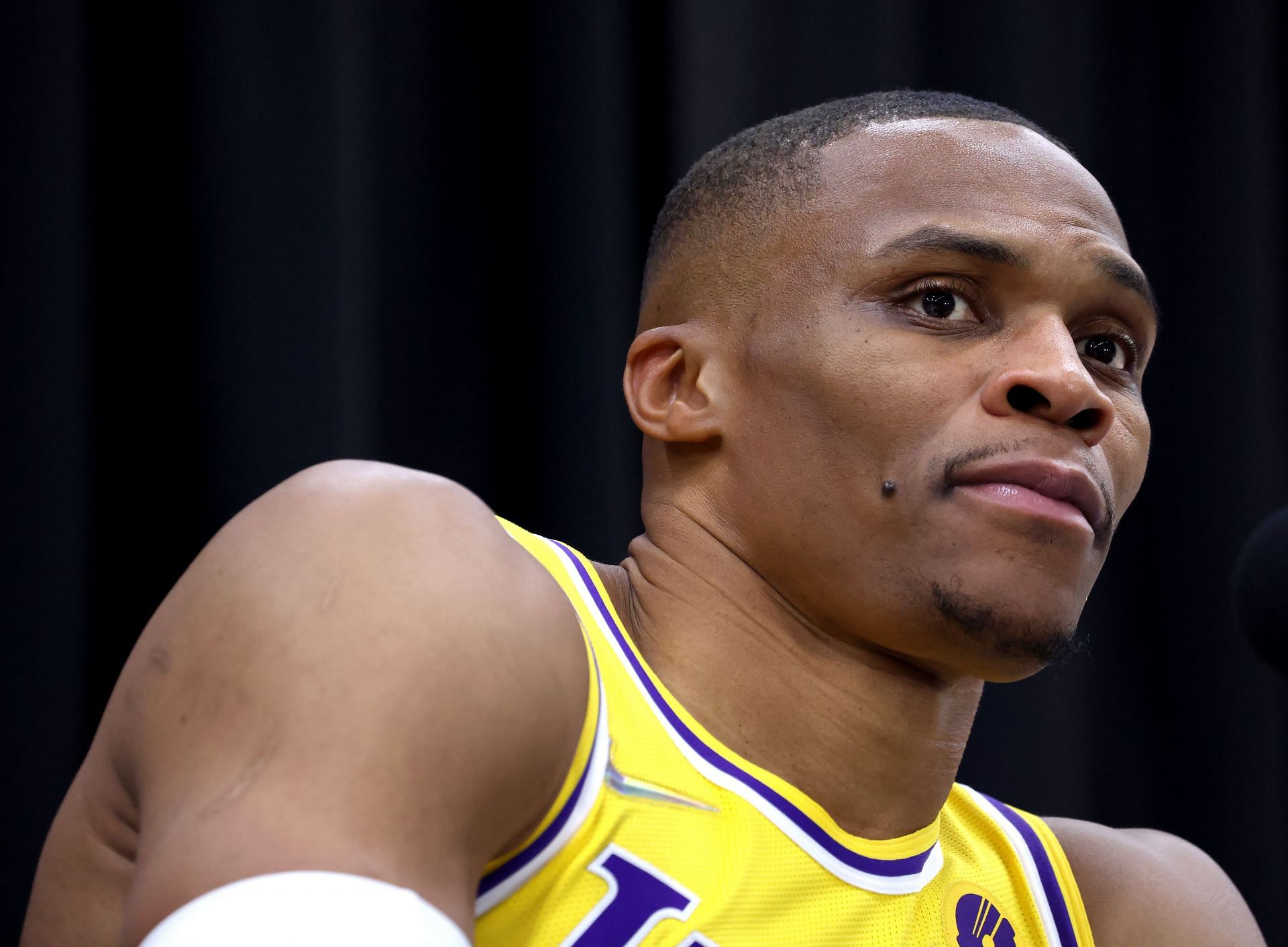 Russell Westbrook #0 of the Los Angeles Lakers