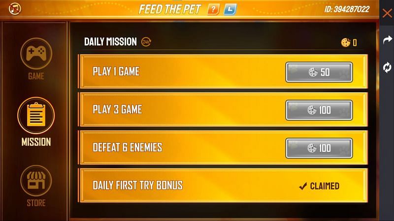 Completing missions will award players with Biscuit tokens (Image via Free Fire)